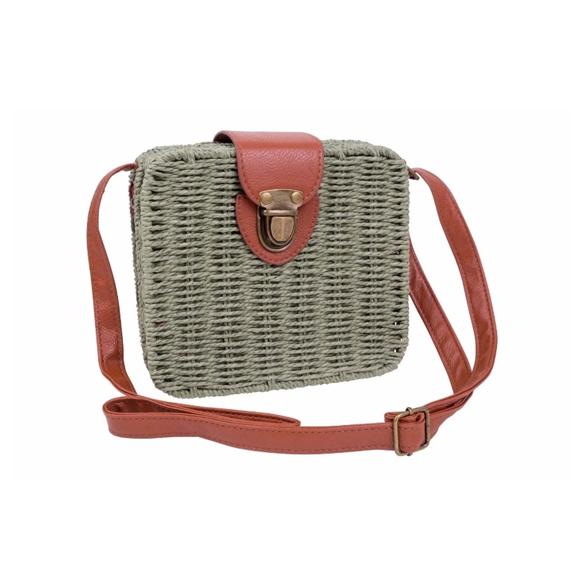 Rattan square online bag