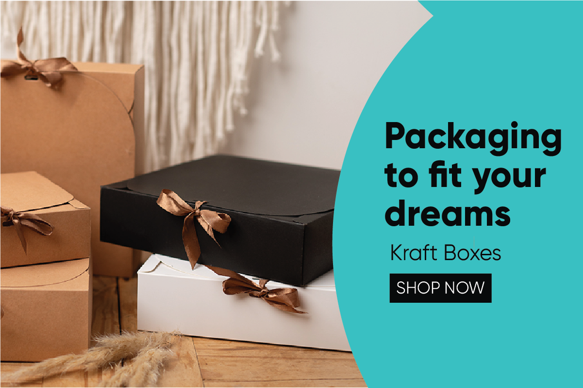 Stack of Kraft Boxes with Ribbons on Wooden Table | Emartbuy