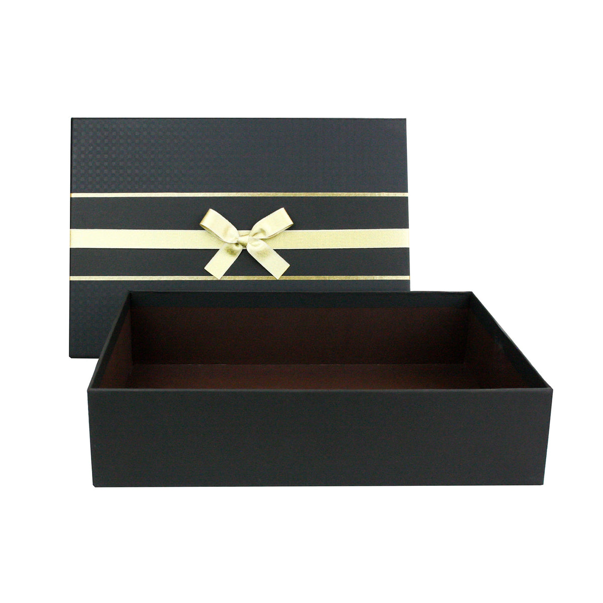 Black Embossed Gift Box with Contrasting Interior