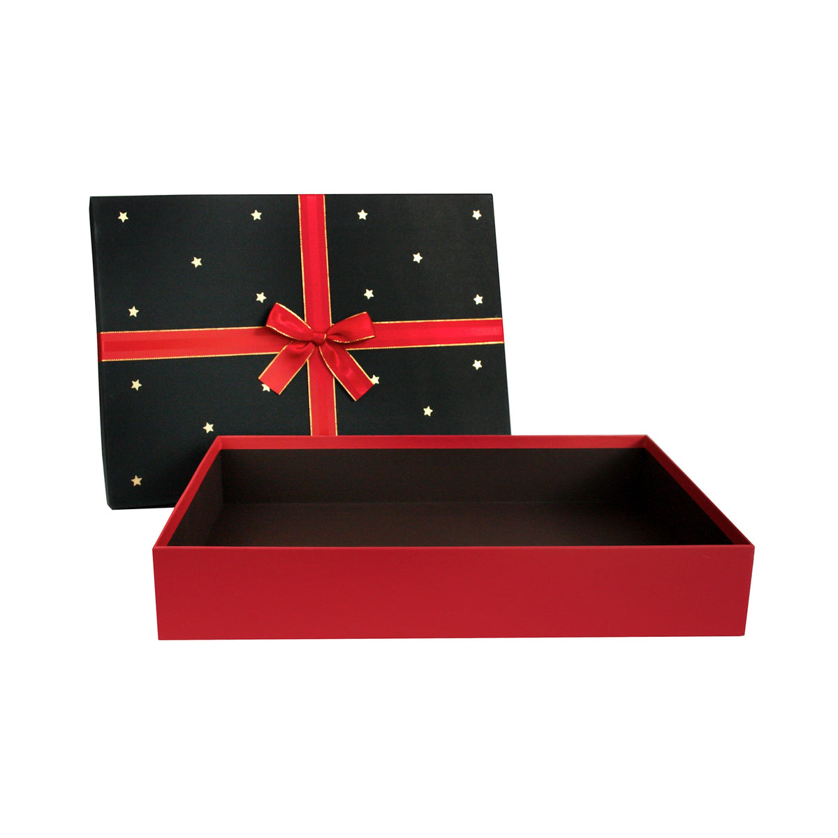 Premium rectangular present box with stars