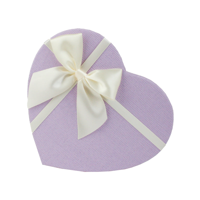 white and lilac with ribbon bow