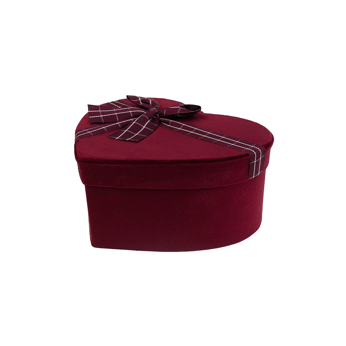 Emartbuy Velvet Heart Shaped Gift Box with Ribbon