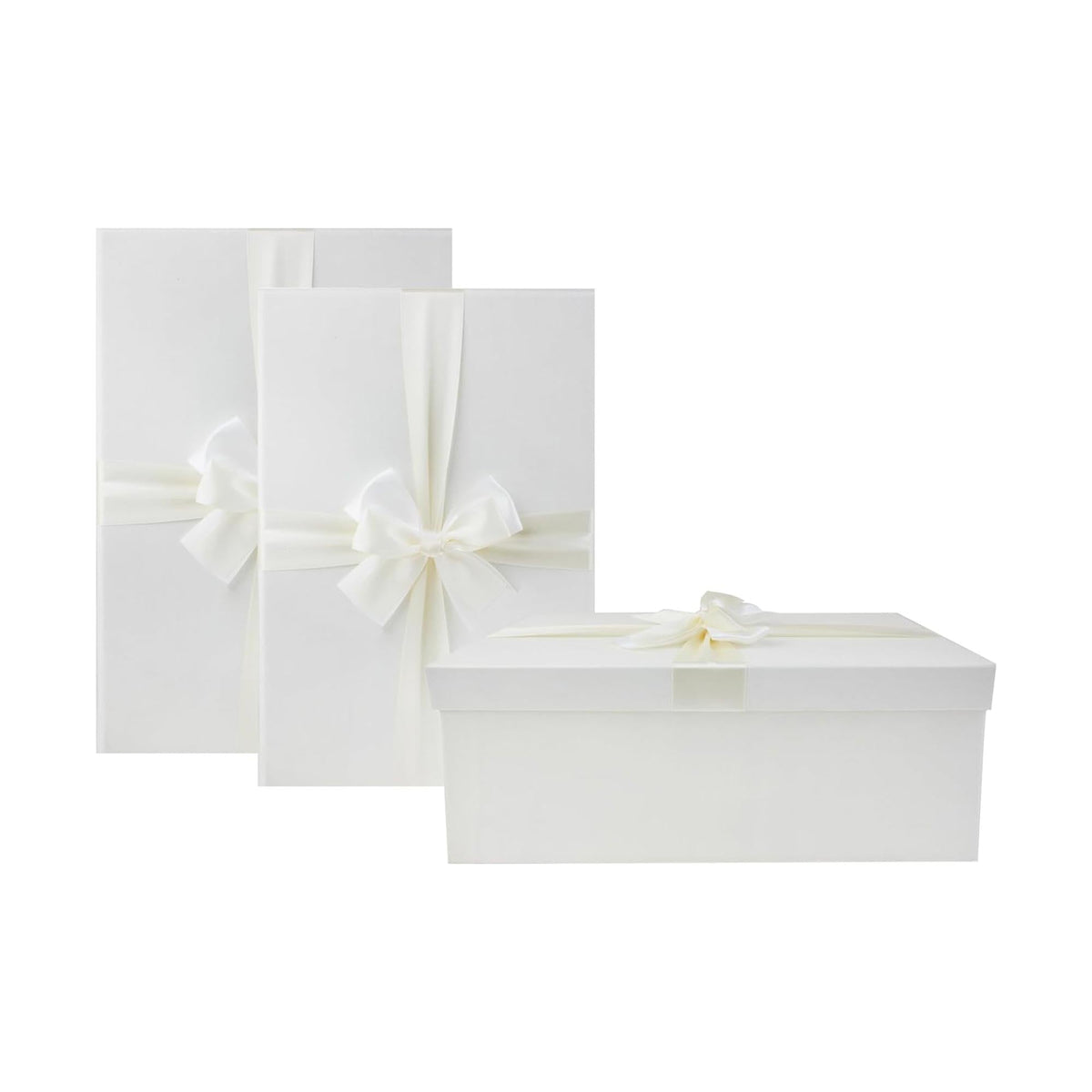 Luxury oversized ivory gift boxes set with ribbon