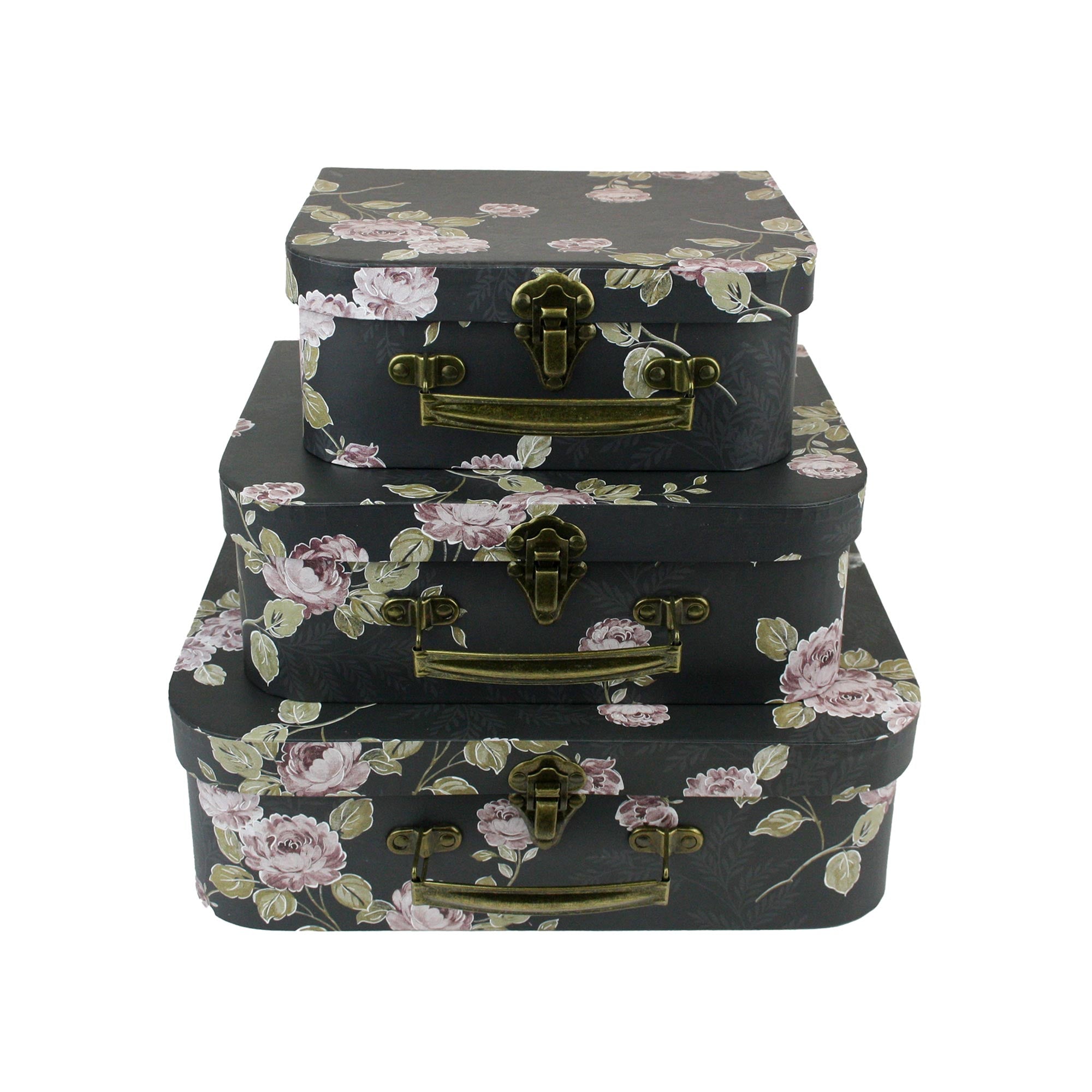 Black floral suitcase online