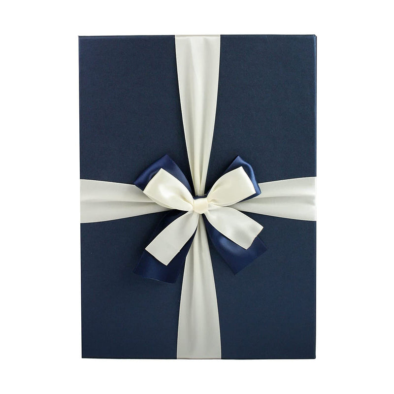 Stylish blue gift box with contrasting interior