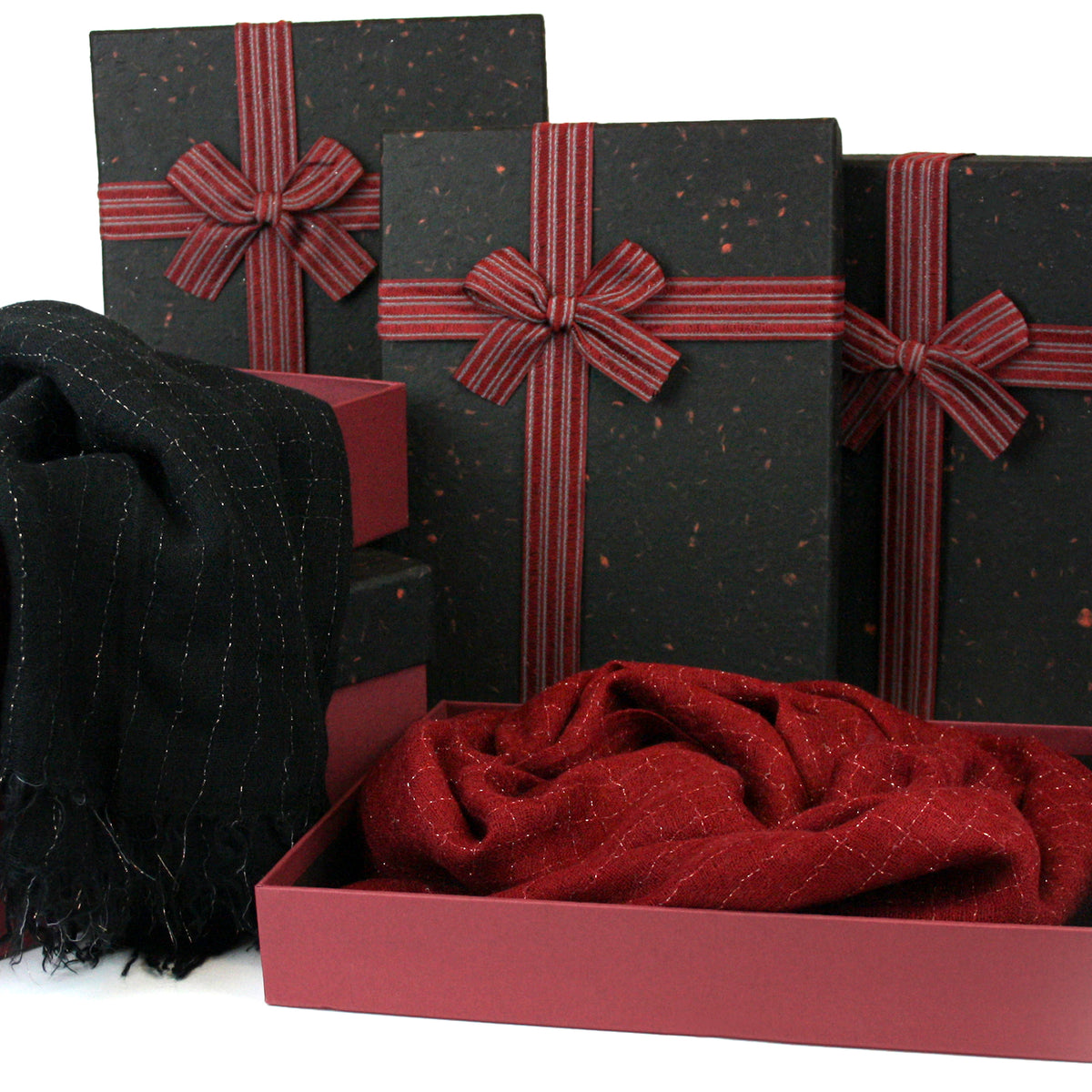 Elegant Burgundy/Black Gift Box - Single (Sizes Available)