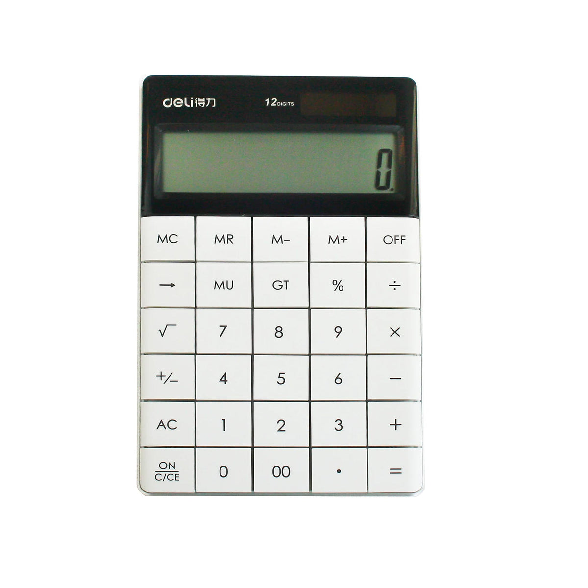 White Large 12-Digit Calculator - Desktop Calculator with Big Buttons