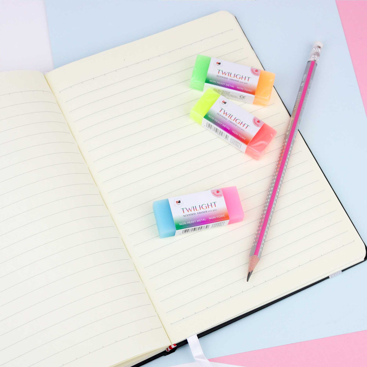 Multicoloured Eraser - Set of 6