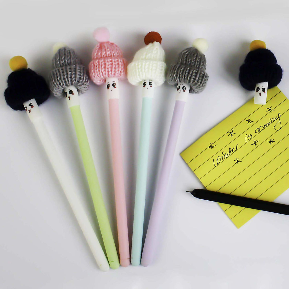 Adorable Woolly Hat Pens - Pack of 6