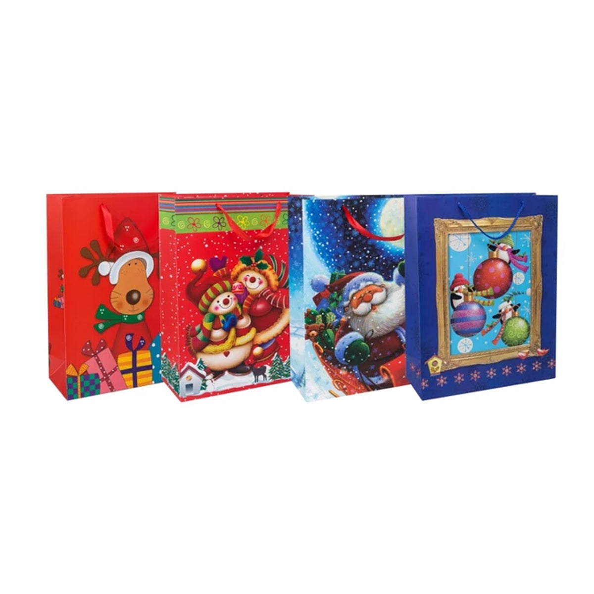 Santa's Crew Christmas Gift Bags - Set of 4