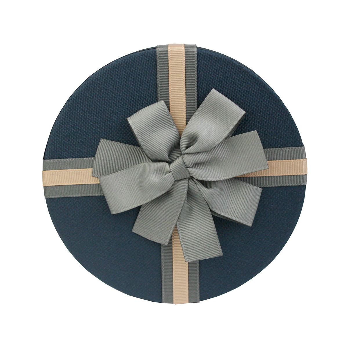 Blue and Cream Round Gift Boxes