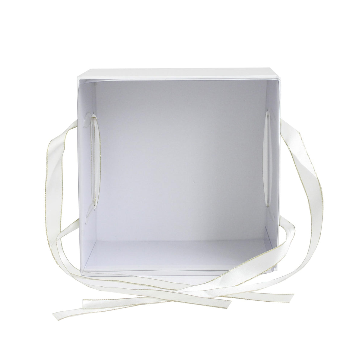 eusable Gift Boxes: White with Lids and Ribbon for Keepsakes